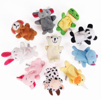 China Soft Toys Custom Cheap Plush Cartoon Animal Family Toys Happy Finger Puppet for sale