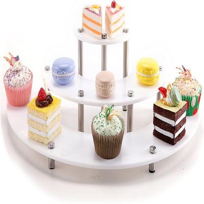 China Wholesale Transparent 3 Layer Clear Stand Cake Dessert Acrylic Cosmetics Display Rack for sale