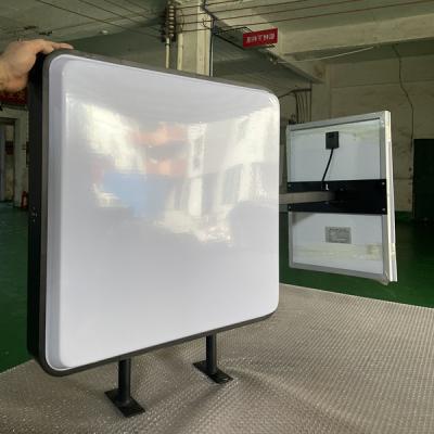 China Energy Saving Outdoor Acrylic Display Sign Advertising Square Shape Led Solar Power Panel Light Box for sale