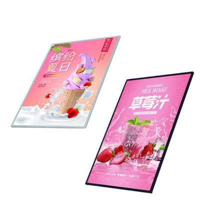 China Aluminum Alloy+glass panel factory outlet glass panel menu and poster insert led advertising light box for sale