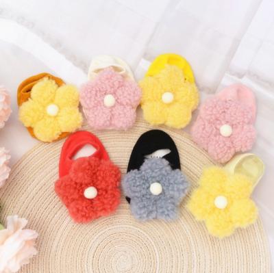 China Antibacterial Hot Sale Cute Flower Baby Socks Cotton Floor Solid Color Baby Socks Anti Slip Toddler Socks for sale