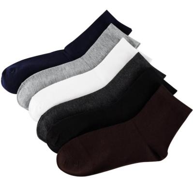 China Wholesale cheap price high quality pure color cotton socks business men antibacterial dress socks for sale