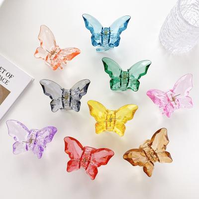 China Girls Hair Decoration Candy Color Acylic Plastic Multiple Acetate Crystal Small Children Hair Claw for sale