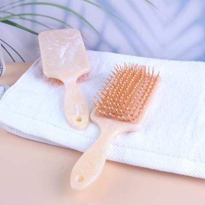 China Wholesale Marble Pattern ABS Promotional Stain Air Cushion Brush Plastic White Jade Texture Square Airbag Headdress Comb for sale