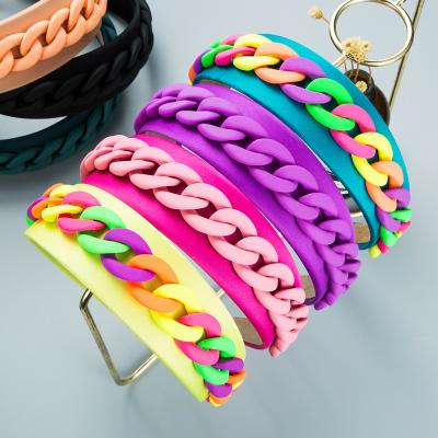 China European and American factory European and American style headband wholesale macaron color headband flower headband hair for sale