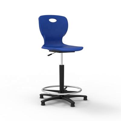 China Traditional Adjustable Height Seat Lab Chair Plastic Mobile Science Stool for sale