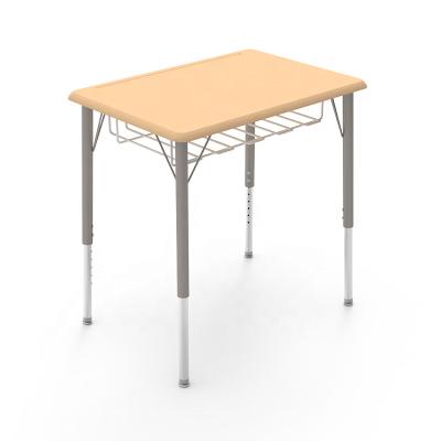 China Modern school desk and chair for high school with book tray for sale