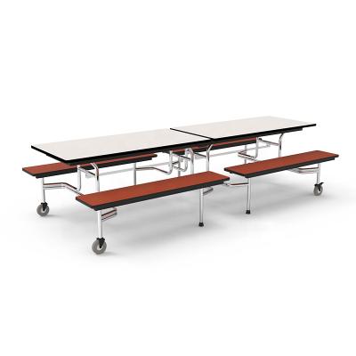 China Modern Movable 12 Seat Bench Cafeteria Table for sale