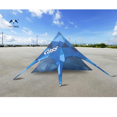 China UV-resistant Star Shaped Tent Factory Supply Blue 4x4 M Single Double Pole Star Tent Canopy Tent For Outdoor Events for sale