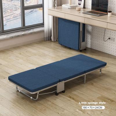 China Foldable Wholesale of office folding beds by manufacturers  Single person accompanying lunch break marching hard board three fold bed for sale