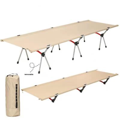 China Modern Wholesale Lightweight Foldable Aluminium Frame Marching Bed Portable Folding Dual Purpose Bed Office Lunch Bed for sale