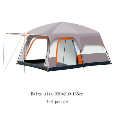 China Straight Bracing Type 4-6 people thickened rainproof double decker outdoor camping, 2 bedrooms, 1 living room, large tent, mobile villa for sale