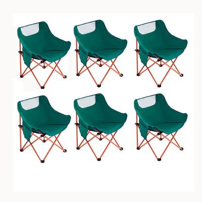 China Camping Activity Wholesale Customized Outdoor Moon Chair Folding Table and Chair 7-Piece Set Multiple Colors Portable Camping and Gathering Equip for sale