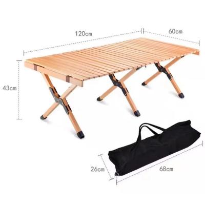 China Solid Wood Wholesale outdoor camping foldable beech wood table BBQ picnic entertainment leisure convenient to carry, sturdy and durable for sale