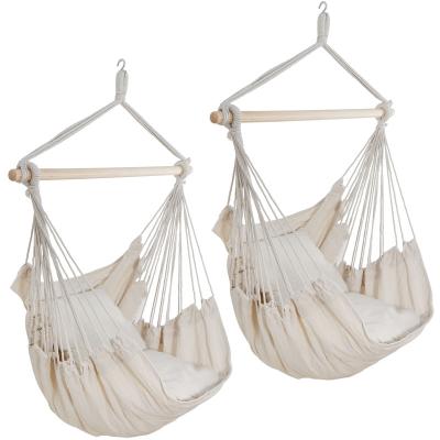 China With Mosquito Net Chinese manufacturers Camping Hammock Hanging swing cotton beige hammock chair Rope swing chair patio porch for sale