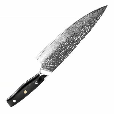 China Factory Direct Sale Professional Viable Vg10 8 Inch 67 Layer Damascus Chef Knife G10 Steel Handle Kitchen Knives For Kitchen for sale