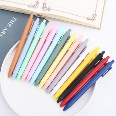 China office & School Pen Retractable Ballpoint Pen With Logo Multicolor Macaron Promotion Plastic gel ink Pen Custom Logo For Gift for sale