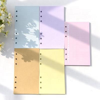 China Promotion/Line of 40 Sheets ToDo Blank Diary Gift A5/A6 6-Hole Inner Core Horizontal Book Binder/Grid Loose Leaf Paper for sale