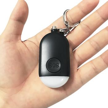 China Personal Products Personal Alarms Security Key Chain For Women Pocket Personal Alarm 130db Flashlight Siren Alarm for sale