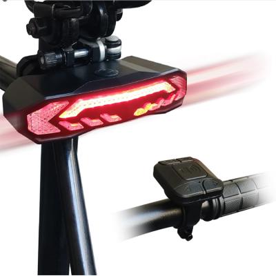 China Waterproof And Dustproof Personal USB Bike Alarm Chargeable Remote Control Tail Light With Turn Signals for sale