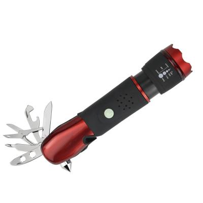 China Emergency Muti-function Emergency Flashlight Outdoor 6 In 1 Portable Emergency Torch Alarm for sale