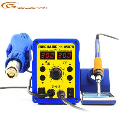 China Adjustable Temperature Mechanic Professional Intelligent Digital Display Pneumatic Gun Station High Power Rework Hot Soldering Station for sale