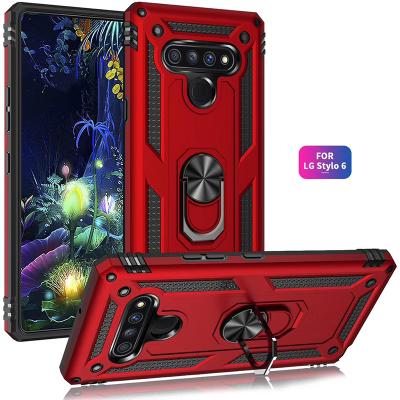 China Magnetic Finger Ring Phone Cases TPU PC Case Guangzhou Factory Kickstand Car Holder Stand For Huawei P20 pro For Iphone for sale