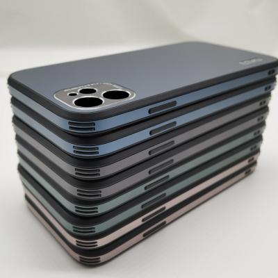 China Matte PC Metal Back Cover Mobile Phone Case TPU Skin Feeling TPU Camera Lens Protective Case For iphone 12pro for sale