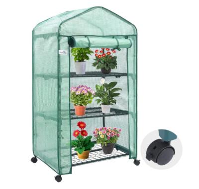 China Easily Assembled Mini Greenhouse, 3 Tier Greenhouse For Garden Reinforced Shelf Greenhouse With PE Frame And Cover for sale