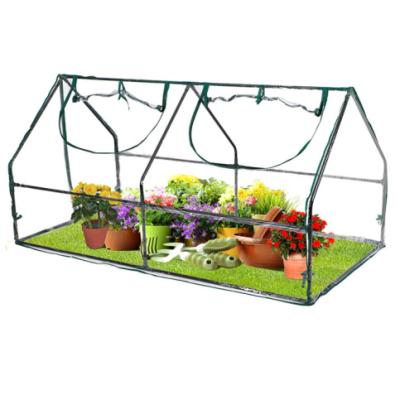 China Easily Collected Portable Mini Green House for Indoor Outdoor with PVC Cover and Rolled Zipper Door for Seedling, Flowers, Plant Growing for sale