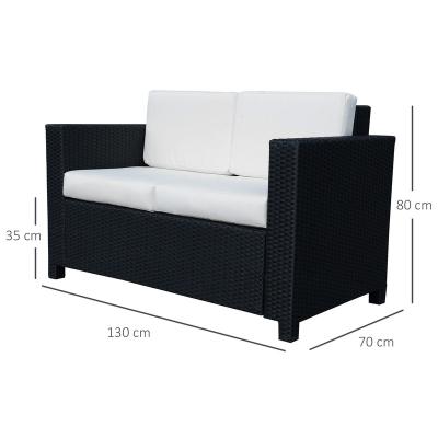 China Simple Morden Rattan Cube Chair Garden Sofa Patio Seater Black Furniture for sale