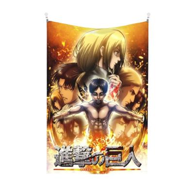 China 2021 Hot Simply Attack on Titan Wall Decor Bedroom Wall Hanging Tapestry 3D Printing Decoration Anime Tapestry for sale