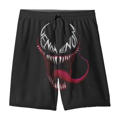 China Hot Selling Custom Viable 3D Movie Venom Sports Beach Short Fashion Character Casual Custom Men's Beach Pants for sale