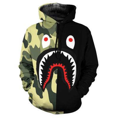 China Custom Shark Logo Men&'s Anti-wrinkle Bape Sweater Plus Size Mens Sweatshirt High Quality Design Mens Hoodies for sale