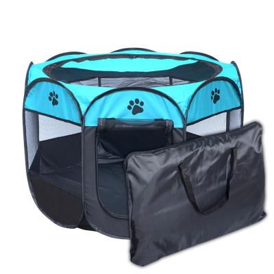 China Breathable 2 in 1 Portable Folding Outdoor Foldable Octagonal Dog Cat Play Tent Travel Pet Tent Cage Camping Tent for sale