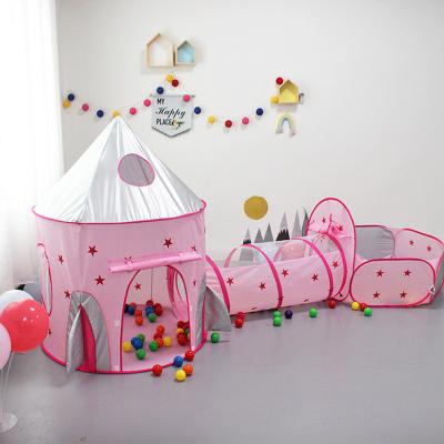 China Sports Toy Kids Play Tent Set Outdoor Children's Large Room Noise Play Tent With Tunnel Princess Toy House Tent for sale