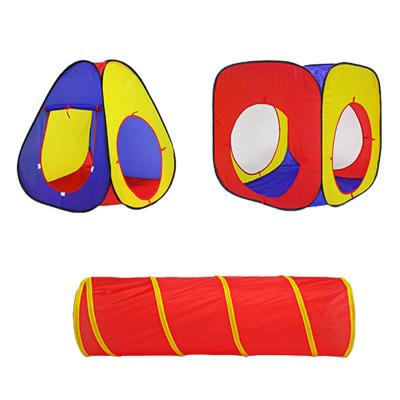 China 2021 hot sale easy foldable outdoor indoor luxury big size 3 in 1 girls boys kids play tent with crawl tunnel for sale