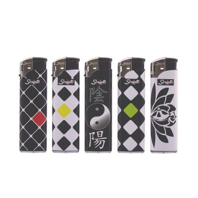 China Disposable Wholesale custom label wrap cigarette lighter disposable windproof piezoelectric lighter P14 Art-2 for sale