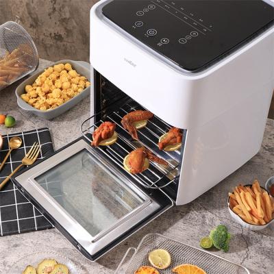 China Hotel 1600W 8L 10L 12 Liter Large Capacity No Oil Automatic Electric Air Fryer With Sight Glass for sale