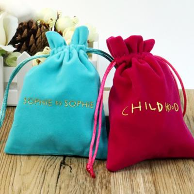 China Recyclable Velvet Pouch Drawstring Jewelry Velvet Bag for sale