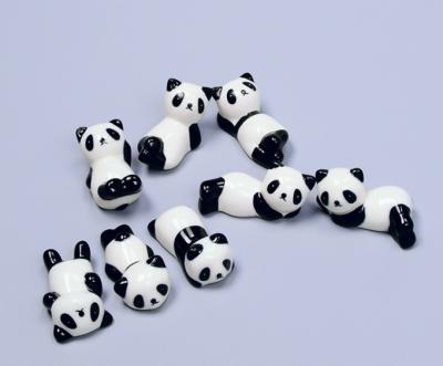 China Sustainable Ceramic Chopstick Holder Panda Chopstick Holder for sale