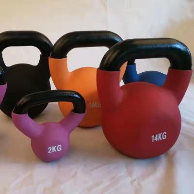 China Home Use Hot Sale Colorful Gym Equipments Cast Iron Rubber Coated Kettle Bell for sale