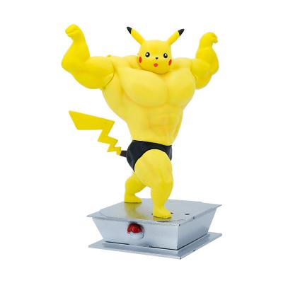 China Pokemoned Physical Fitness Muscle Pikachu Doll Action Character Cartoon Anime Bodybuilding Fun Hot Gift for sale