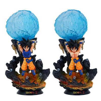 China Eco-friendly Material Half Goku Body Bomb Spirit Figure Dragon-ball Action Number 24cm PVC Can Be Luminous Module Collectibles Toys Gift for sale