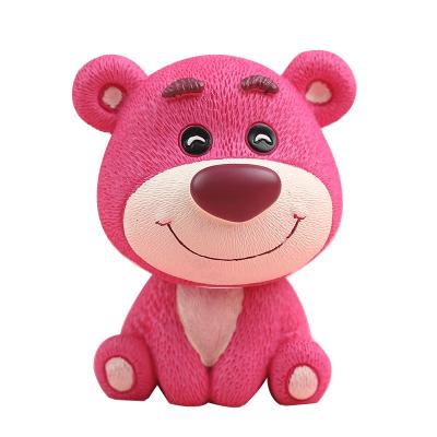 China New China Cake Ornaments Lovely Strawberry Cartoon Bear Resin Craft Ornaments Decoration for sale