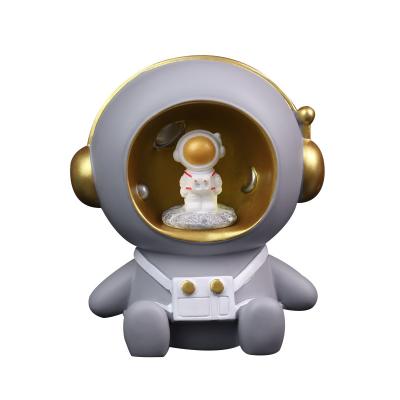 China China Customized Wholesale Cute and Creative Children's Desk Decorations Led Astronaut Ornaments Cartoon Piggy Bank for sale