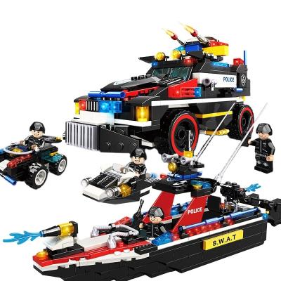 China Eco-friendly Material Tiger Hunting Armed Charge Vehicle 34 of Technology Police Team Special Micro Block Toy Building Set (422pcs) for sale