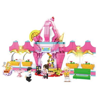 China Eco-Friendly Material WOMA TOYS 2023 Wholesale CPC Children Girl Beach Ice Cream Shop City Street MOC Friend Building Block Diy Brick Puzzle Game Toy for sale