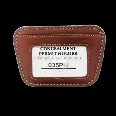 China 035 035PH Brown Genuine Leather Handgun Holster Gun Holster Belt Slide Holster With Card Holder for sale