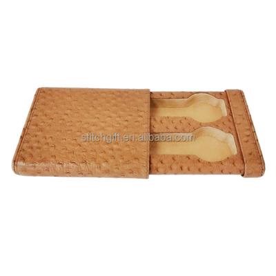 China OEM Unique Handmade Ostrich Grain Leather Watch Box With Logo Watch Packaging Case Organizer Custom Made for sale